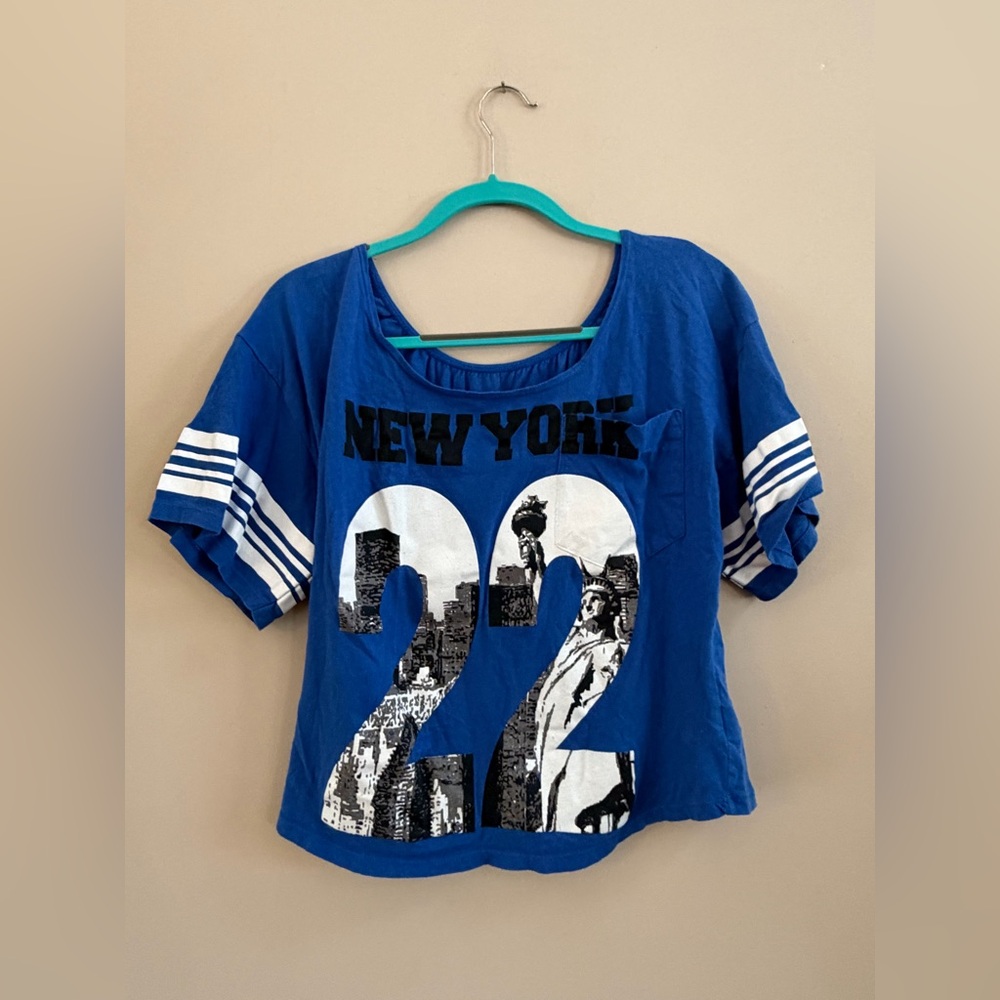 101 Ocean Parkway Cotton Short Sleeve NYC Y2K Style Statue of Liberty Shirt Top